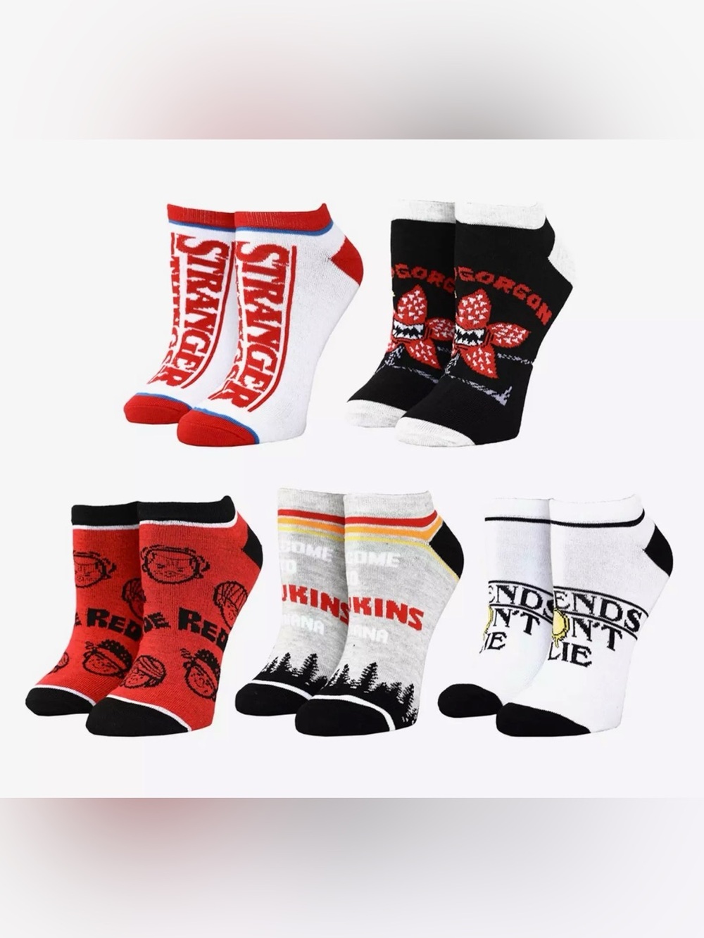 NWT Her Universe Netflix Stranger Things mixed icons no show sock set 5 pair